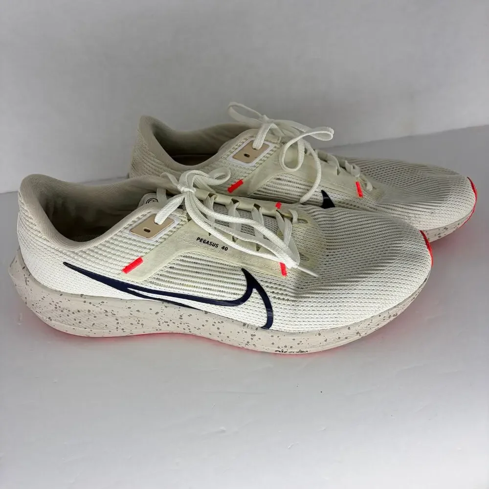 Nike Air Zoom Pegasus 40 Running Shoes White Obsidian Mens 13